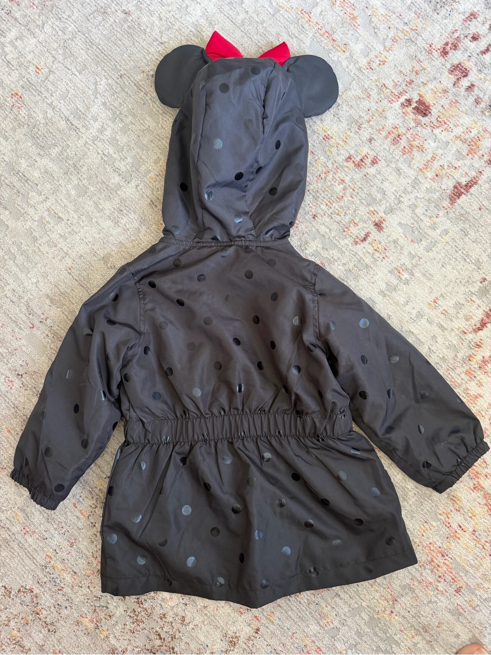 Disney Minnie Mouse Girls Hooded Jacket 2T Black Polka Dot - Picture 2 of 7